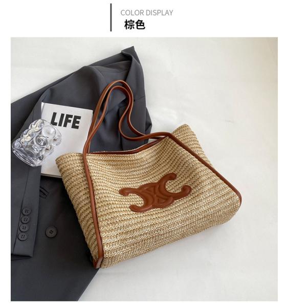 Women Small Straw Bags Summer Beach Tote Bag Handmade Woven Hobo Purse Handbag Customized New Arrival Hand Made Natural Straw Raffia Blue Striped Crochet Beach Bag Crochet Bags Custom Order
