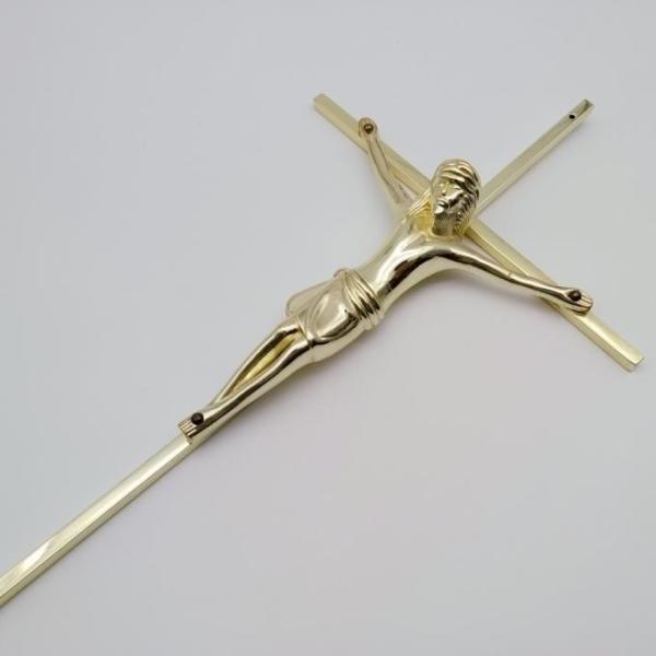 Gold Plating ZD012 Casket Crucifix , Coffin Cross With Christian Pattern