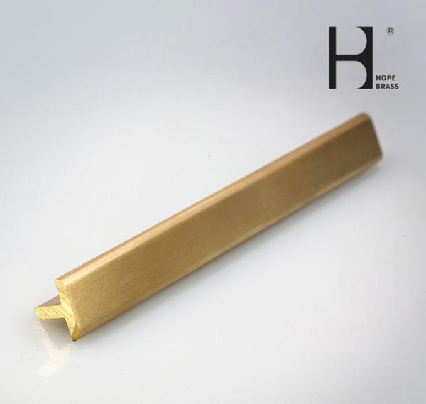 Solid Golden Brass T Moding Plate / Extruding Copper T Slot Frames