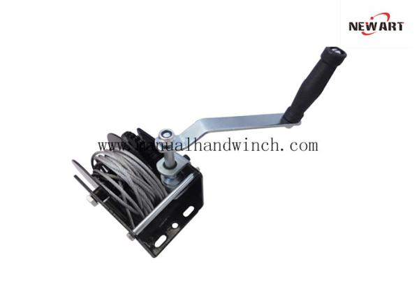 Steel A3 1500 lb Worm Drive Hand Winch Black Spraying Worm For Warehouses Farming