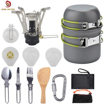 Caminhando o grupo exterior de acampamento do Cookware