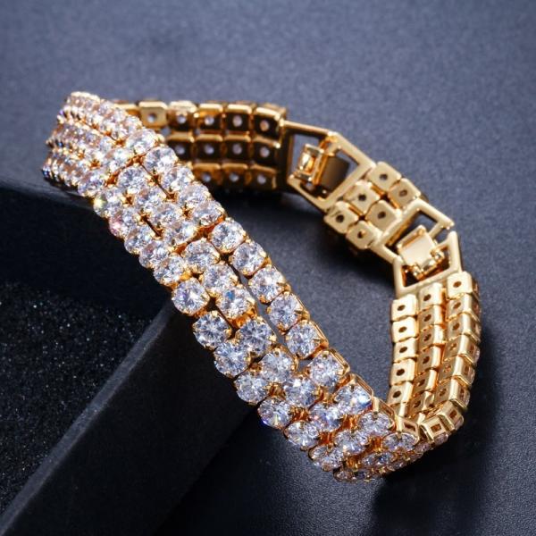Fashion Square Created CZ Crystal Bangles Bracelets for Ladies Silver Color Women Bracelets Wedding Jewelry Bracelets