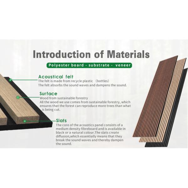 Dec Acoustic Slat Wall Panel Covering MDF Wooden Veneer Composition Acoustic Panel