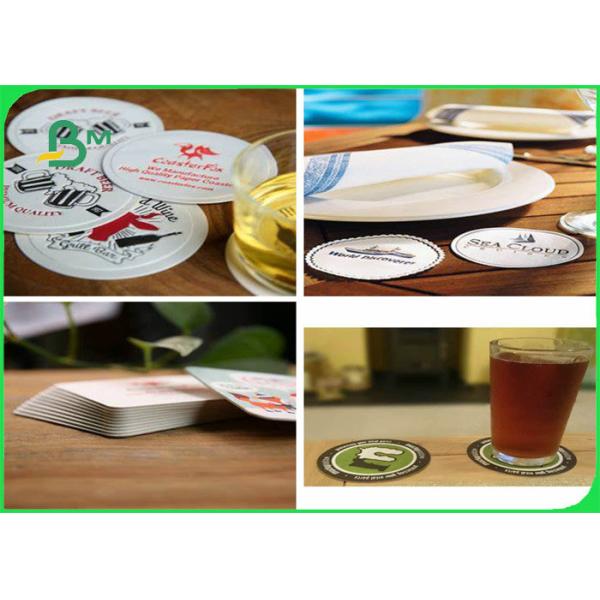 Highly Absorbent 18pt 25pt Cream White Coaster Board For Beer Mat