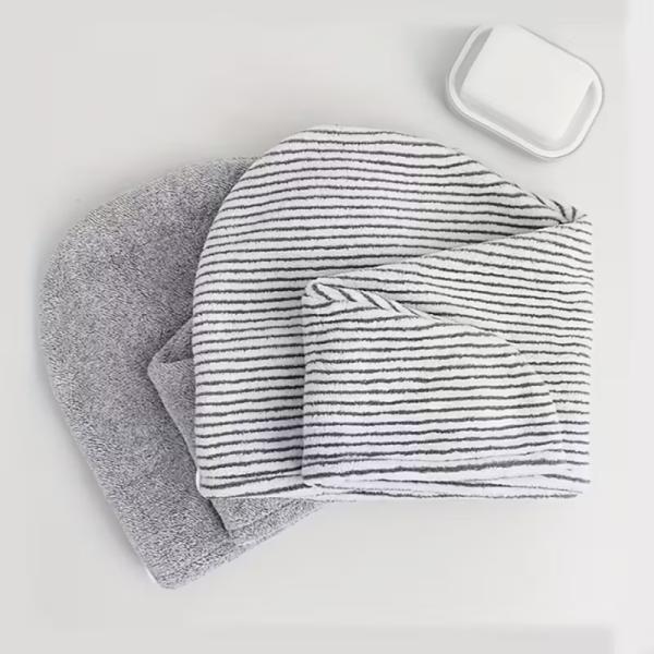 Bamboo Charcoal Hair Drying Cap - Coral Fleece Microfiber Towel with Customizable Size for Lightweight and Antibacterial Use