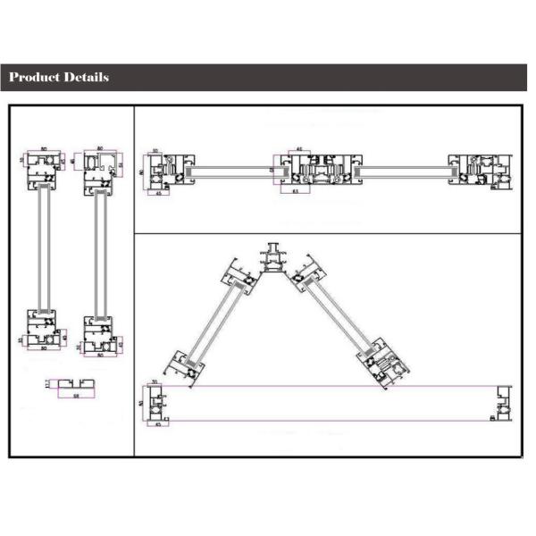 Double Tempered Glass Black Aluminum Bifold Doors , Sliding Folding System Doors