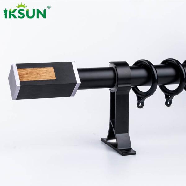 Black Aluminium Curtain Rod Alloy 6063 Material For Bay Window