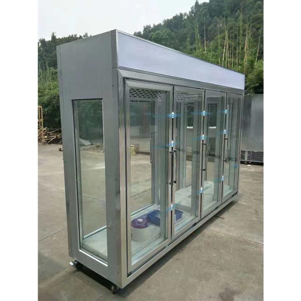 Fan Cooling Dual Side Upright Display Refrigerator