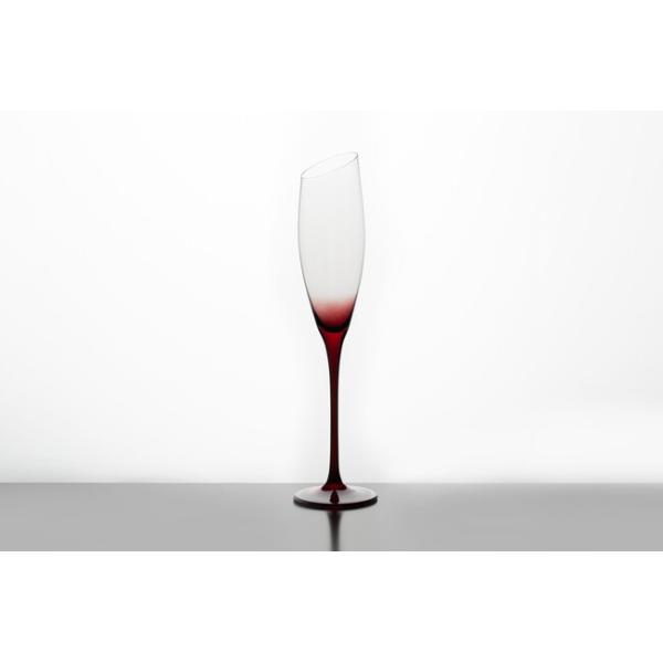 Bevel Mouth 6 Oz Iridescent Champagne Glasses 172ml Gradient Red Lead Free