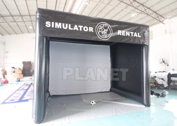 Barraca feita sob encomenda de Logo Inflatable Screen Golf Simulator do preto exterior do esporte interno