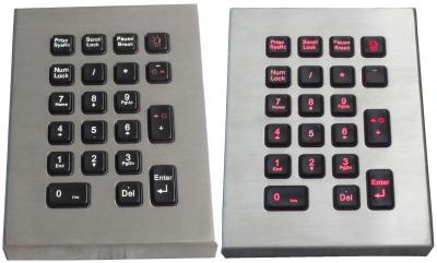 IP65 21 teclado marinho chave, teclado de aço inoxidável com luminoso vermelho
