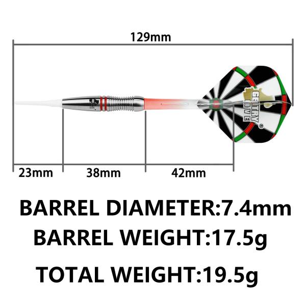 Gentry Live Darts No.5 80% Tungsten Darts Set 16g