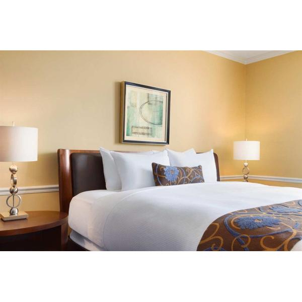 Luxury Dark Walnut Veneer Hotel Bedroom Furniture Sets With Writing Desk