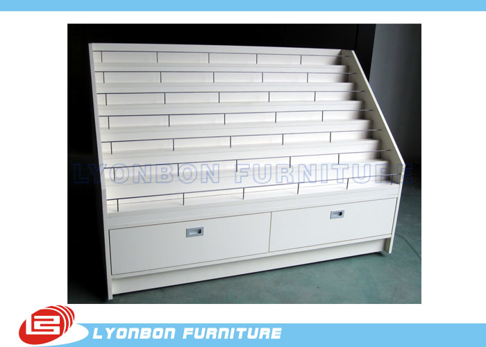 Белые стойки дисплея рекламы MDF