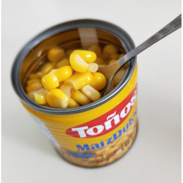 os núcleos de milho 185g doce amarelos chineses podem dentro com as tampas abertas fáceis