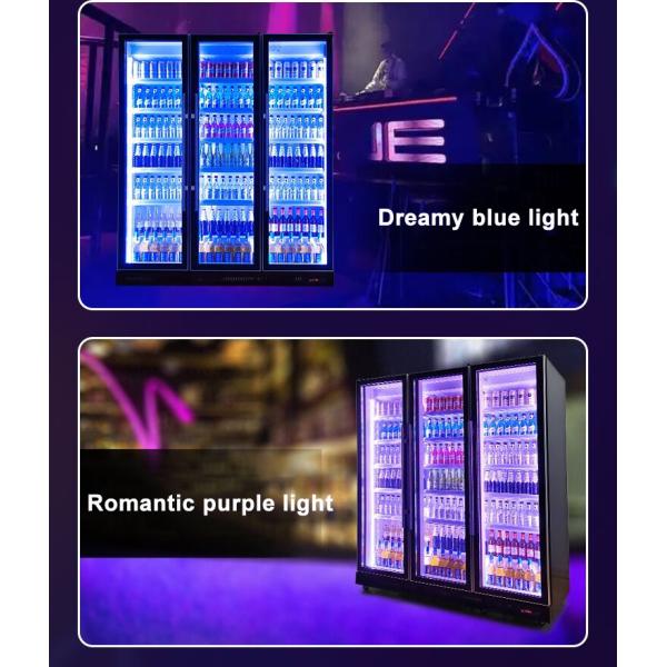 Холодильник холодного напитка энергии холодильника Адвокатуры 3 дверей стеклянный роскошный изготовленный на заказ