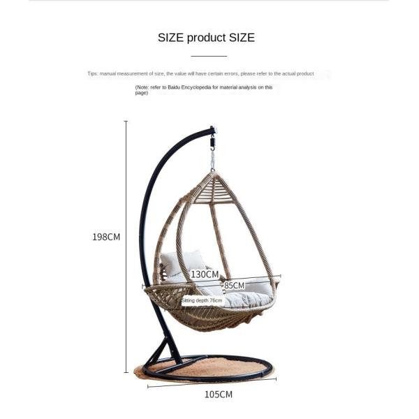 Wholesale Popular Wicker Patio Outdoor Metal Rattan Basket Egg Hanging Chair