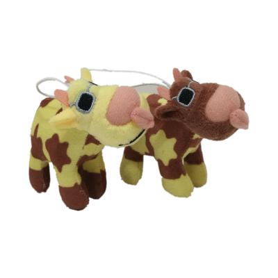 80mm 3.15 Inch Soft Animal Cow Key Rings Preschool Children Present