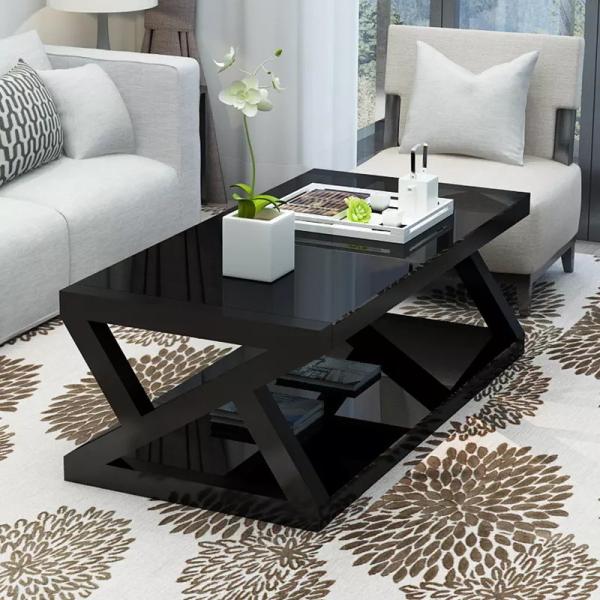 Rectangle Metal Tempered Glass Table Home Office Coffee Table ISO 9001