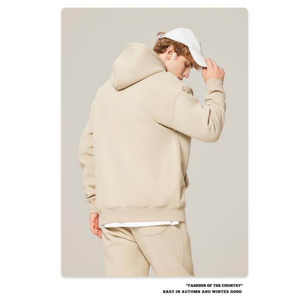 350G-700G Cotton French Terry Fleece Hooded Sweatshirt Men'S Oversized Loose Drop Shoulder