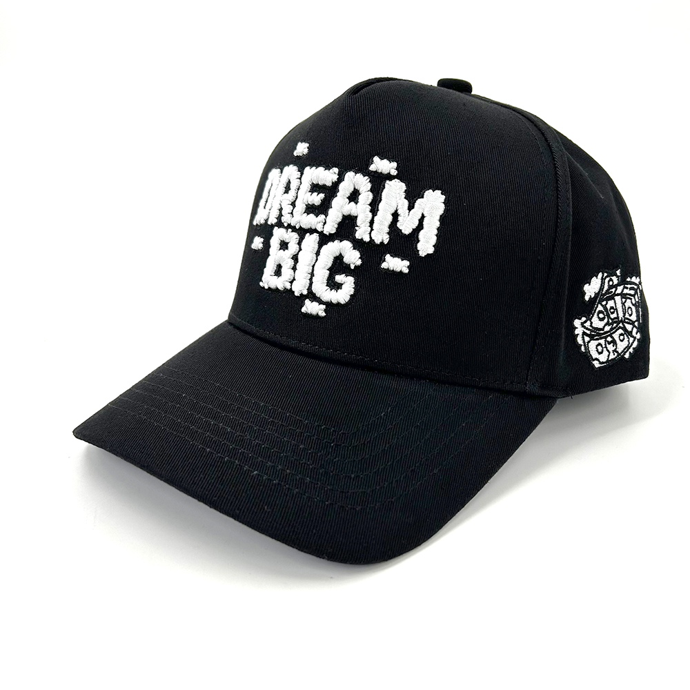 Custom A Frame 5 Panel Baseball Caps 100% Cotton 3D Embroidered Two Tone