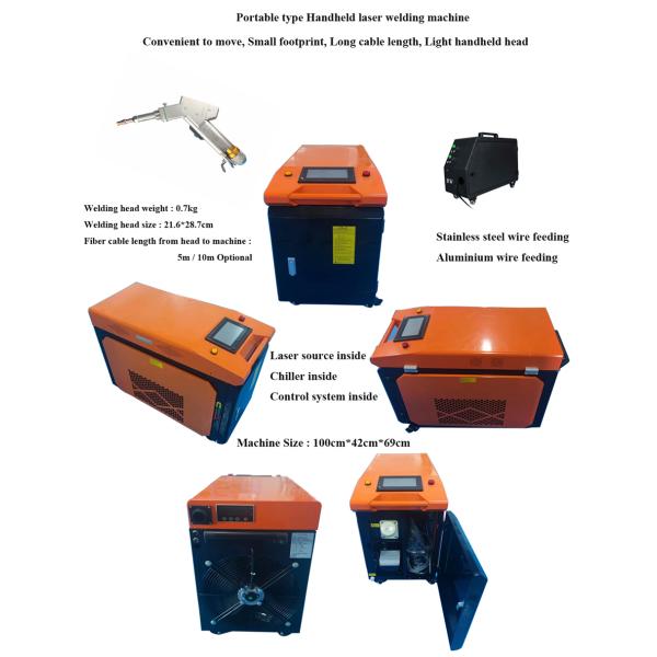 1500 Вт волоконная ручная одномоторная лазерная сварочная машина с регулируемым размером сварочного луча 0-5 мм