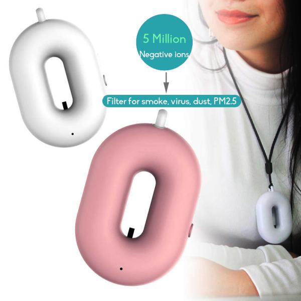 0.5W Personal Air Purifier Necklace 10h Mini Wearable Negative Ion Generator