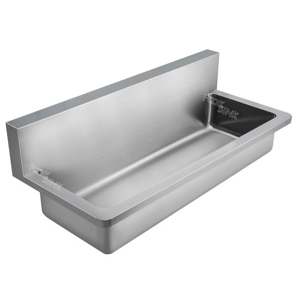 Factory Wall Mounted Hung Single Wash Trough Basin Utility Stainless Steel 304 With Splash Back