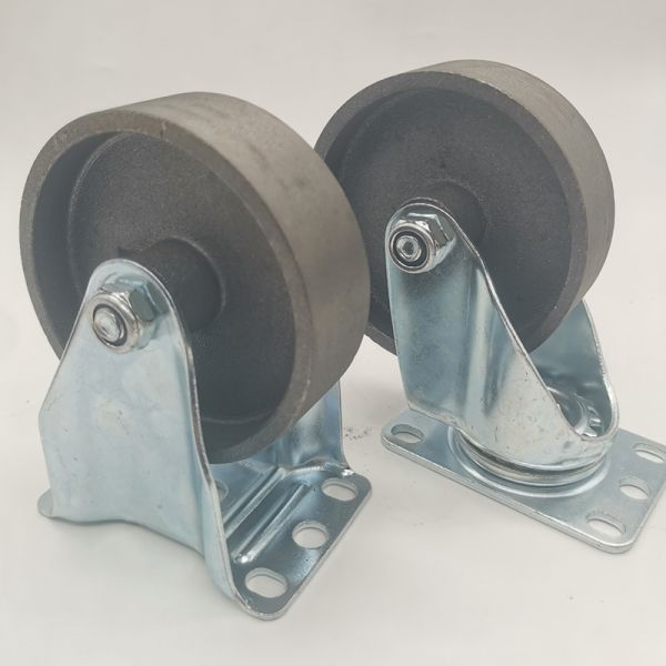 High Load Capacity Cast Iron Casters operable from -20℃ to 300℃ Rust Prevention concrete mixer wheels.
