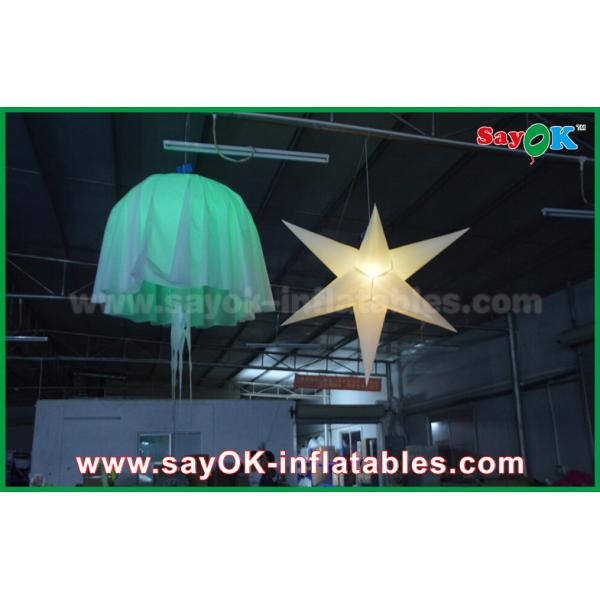 White Club Bar Inflatable Lighting Decoration Jellyfish Nylon Cloth For Party