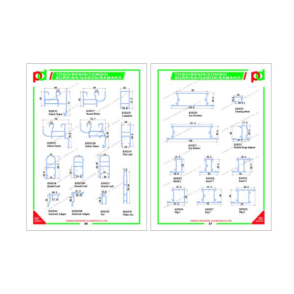 Горячий профиль окна окна алюминия надувательства для ТОГО БЕНИНА КОНГО BURKINA ГАБОНА БАМАКА