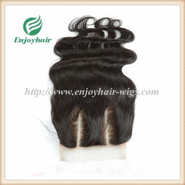 Lace top closure 4''x4'',brazilian virgin hair natural color body wave 10''-24''L, two way