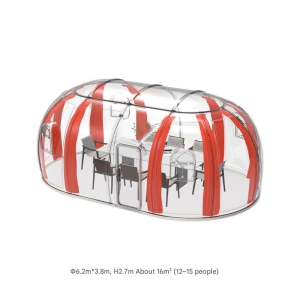 Transparent Extended Star Room Bubble House as Fire Protection for Camping and Moisture/Sun Protection