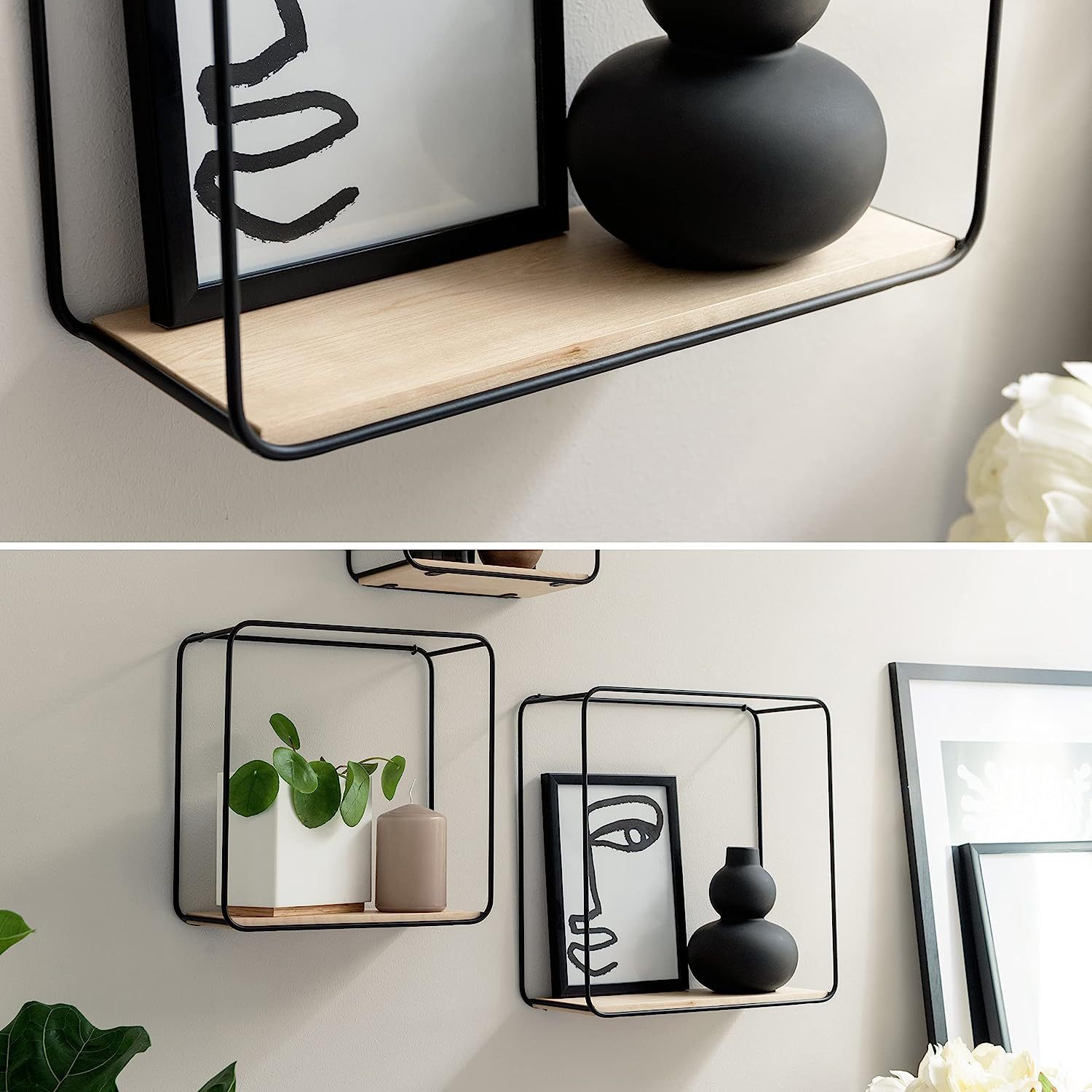 Modern Wall-Mounted Iron Storage Shelves Foldable Bookcases for Living Room Bathroom Kitchen Dining Made of Steel