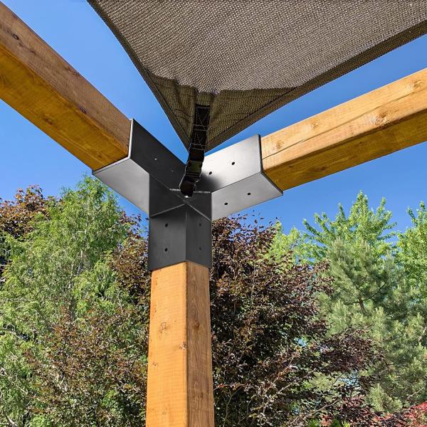 High Strength Steel Powder-Coated Pergola DIY Elevated Wood Stand Kit for 4x4 Lumber
