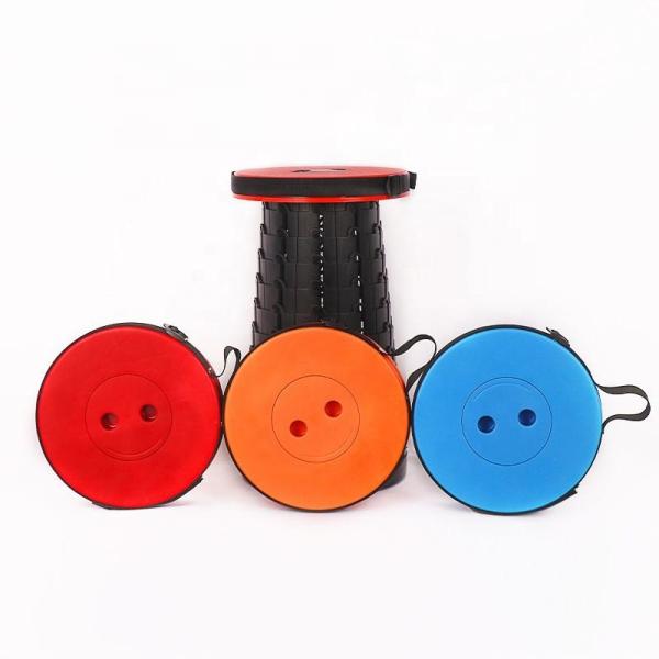 Round Retractable Plastic Stool Outdoor Camping Telescopic Portable Collapsible