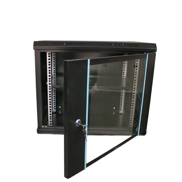 Server Room 9u Wall Mount Server Rack with Design Glass Door 19 Inch Network Cabinets