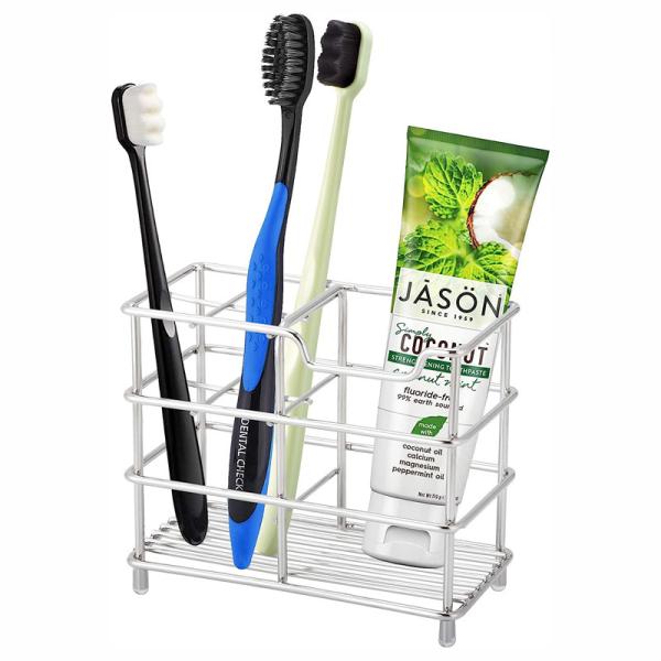 304 Stainless Steel Bathroom Toothbrush Holder Toothpaste Holder Stand Bathroom Accessories Organizer