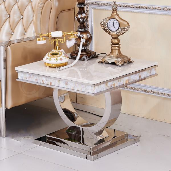 Modern Mirror Custom Stainless Steel Furniture Bedside Table For Living Room