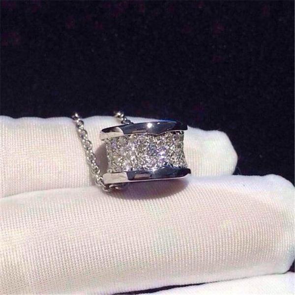 Bi Full diamond Necklace 18k gold white gold yellow gold rose gold diamond  necklace Jewelry factory in Shenzhen, China
