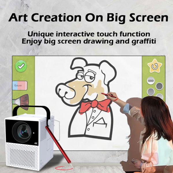 Mali400 MP2 50000H LED Mini Portable Projector Bluetooth 4.0 FCC