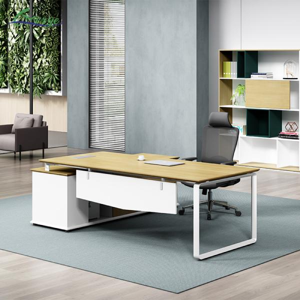 Latest Office Table Designs Executive Desk L Shaped MFC Manager Table