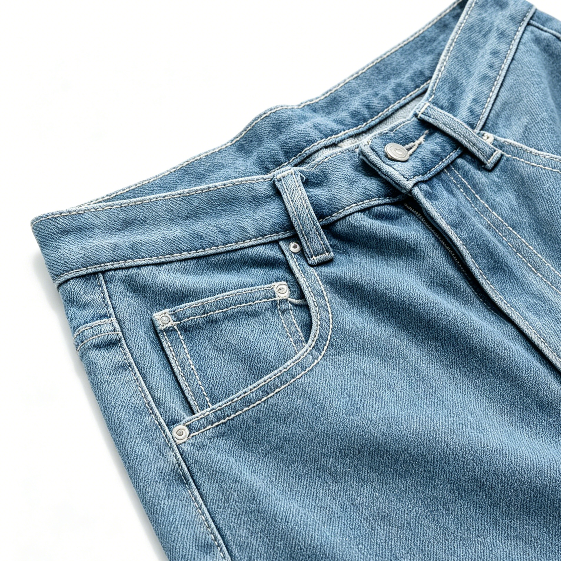 Vintage Wash Classic Wide Leg Jeans 5 Pocket Light Wash Loose Jeans Straight
