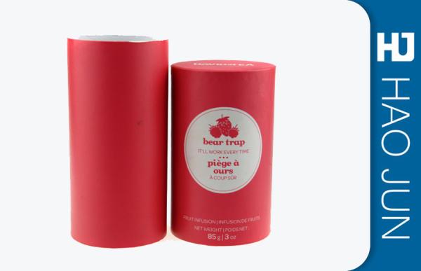 Paper Packaging Printed Cardboard Tubes For Dry Fruit In Red , Logo Customized