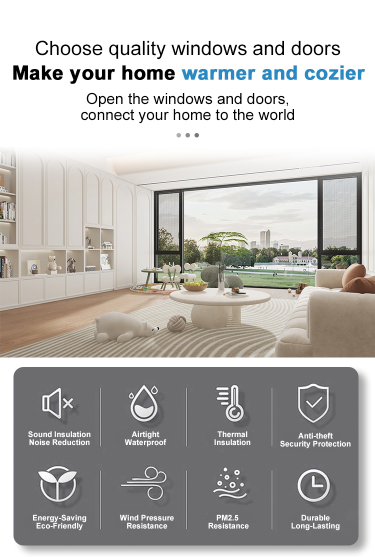 Soundproof Thermal Break Aluminum Alloy Casement windows Custom Windows Doors windows Aluminium Accessories for House