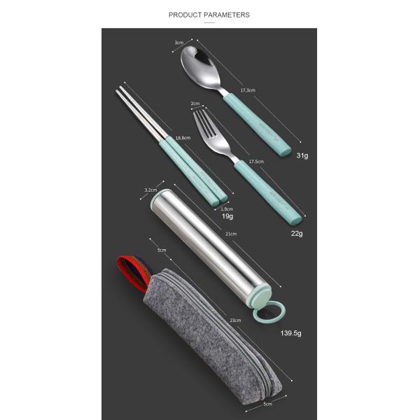 21*3.2cm 4PCS чеканят зеленый Flatware кухни устанавливают палочки с вилкой и ложкой