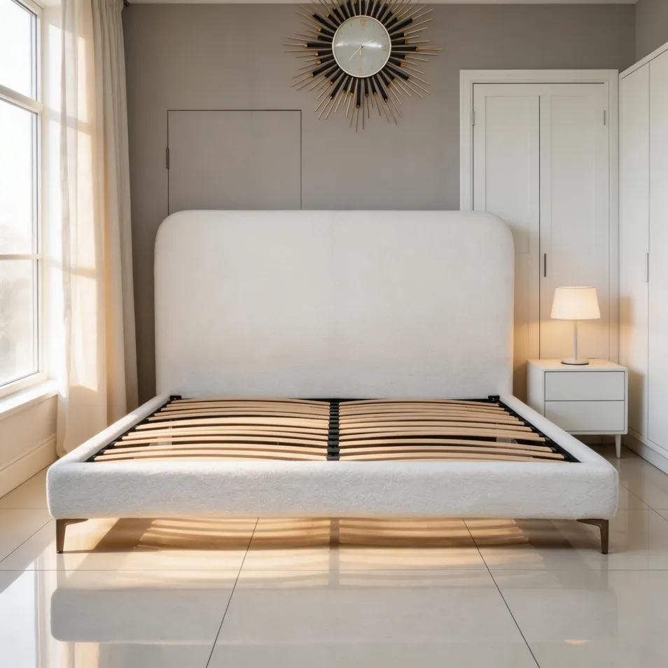 Reliable Fluffy Upholstered Bed Maintains Its Shape and Comfort Over Years of Use