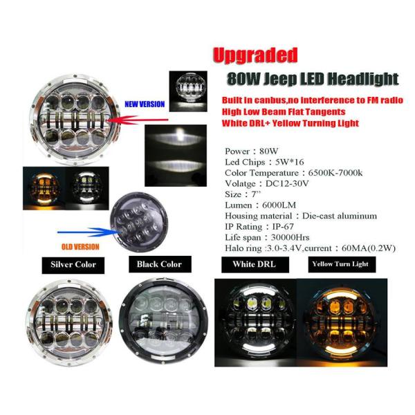 Auto Body Parts 80 Watt LED Driving Lights Ip68 7 Inch Cree Driving Lights