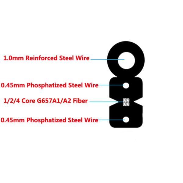 40kg/Km FTTH Drop Figure 8 Fiber Optic Cable Outdoor Overhead Aerial Self Supporting