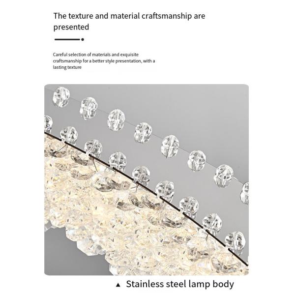 JYLIGHTING Led Stainless Steel Crystal Pendant Light Chandelier for Room Modern Pendant Light